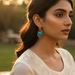 Load image into Gallery viewer, Pendientes de lágrima turquesa de plata 925 para mujer | Joyería de regalo
