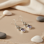 Load image into Gallery viewer, 925 Silver Amethyst Drop Earrings for Women | Gemstone Jewelry
