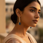 Load image into Gallery viewer, Pendientes colgantes de arenisca azul plateada | Joyería de moda para mujer
