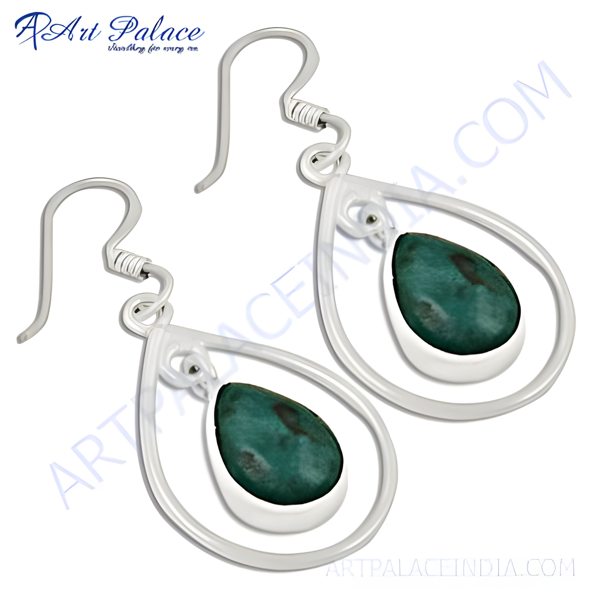 925 sterling silver teardrop earrings with emerald gemstones, perfect for daily wear