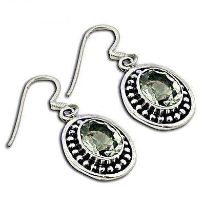 925 Silver Green Amethyst Earrings for Women | Dangle Jewelry
