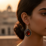 将图像加载到图库查看器中， 925纯银红玉髓水滴耳环（女士款）| 宝石首饰
