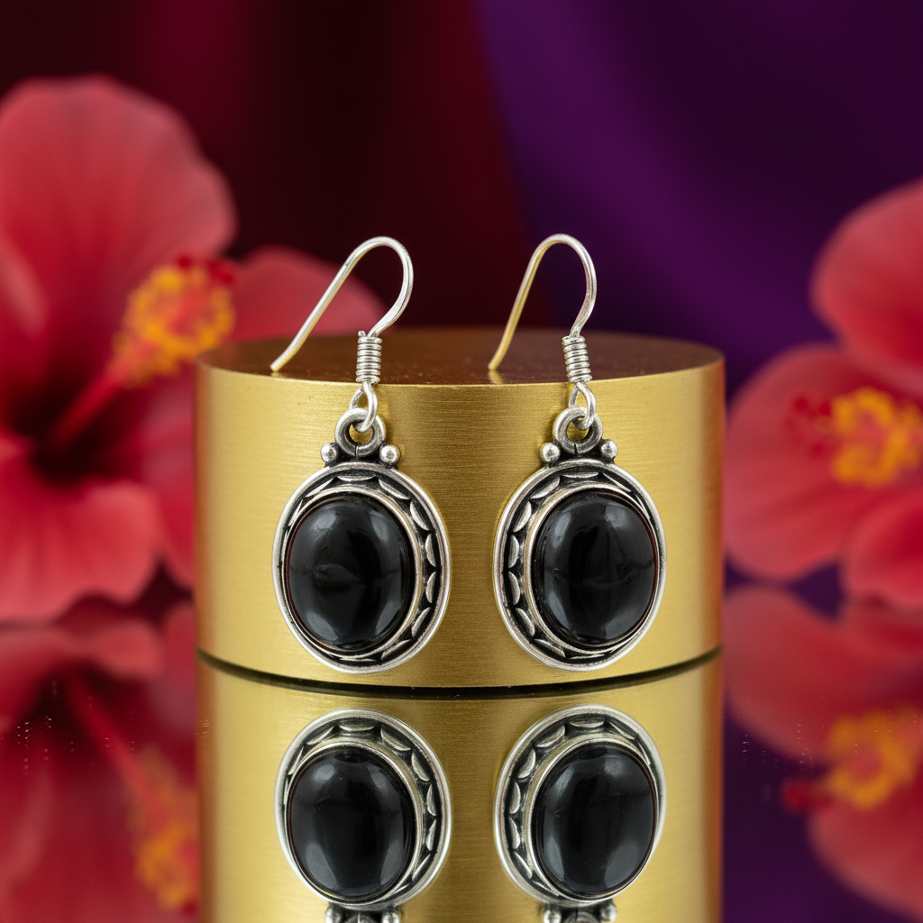 925 Silver Black Onyx Earrings for Women | Dangle Jewelry