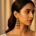 将图像加载到图库查看器中， 925纯银蓝色宝石吊坠耳环 | 女士款
