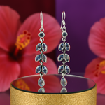 将图像加载到图库查看器中， 925纯银蓝色宝石吊坠耳环 | 女士款
