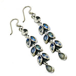 Load image into Gallery viewer, 925 Silver Blue Gemstone Dangle Earrings | For Women
