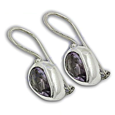 925 Silver Amethyst Drop Earrings for Women | Gemstone Jewelry