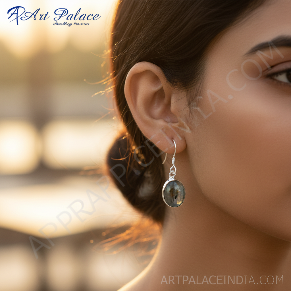 925 Silver Labradorite Drop Earrings | For Women | Gift