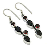 Load image into Gallery viewer, 925 Silver Garnet Drop Earrings for Women | Gemstone Jewelry
