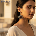 将图像加载到图库查看器中， 925纯银椭圆形棕色宝石水滴耳环 | 女士珠宝
