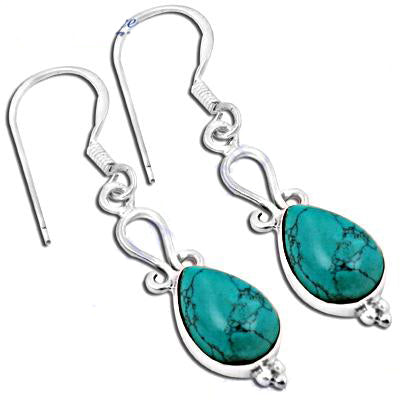 925 silver turquoise teardrop earrings for women | gift jewelry