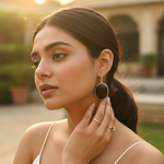 Load image into Gallery viewer, 925 Silver Onyx Drop Earrings for Women | Black Gemstone Jewelry
