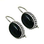 Load image into Gallery viewer, 925 Silver Onyx Drop Earrings for Women | Black Gemstone Jewelry
