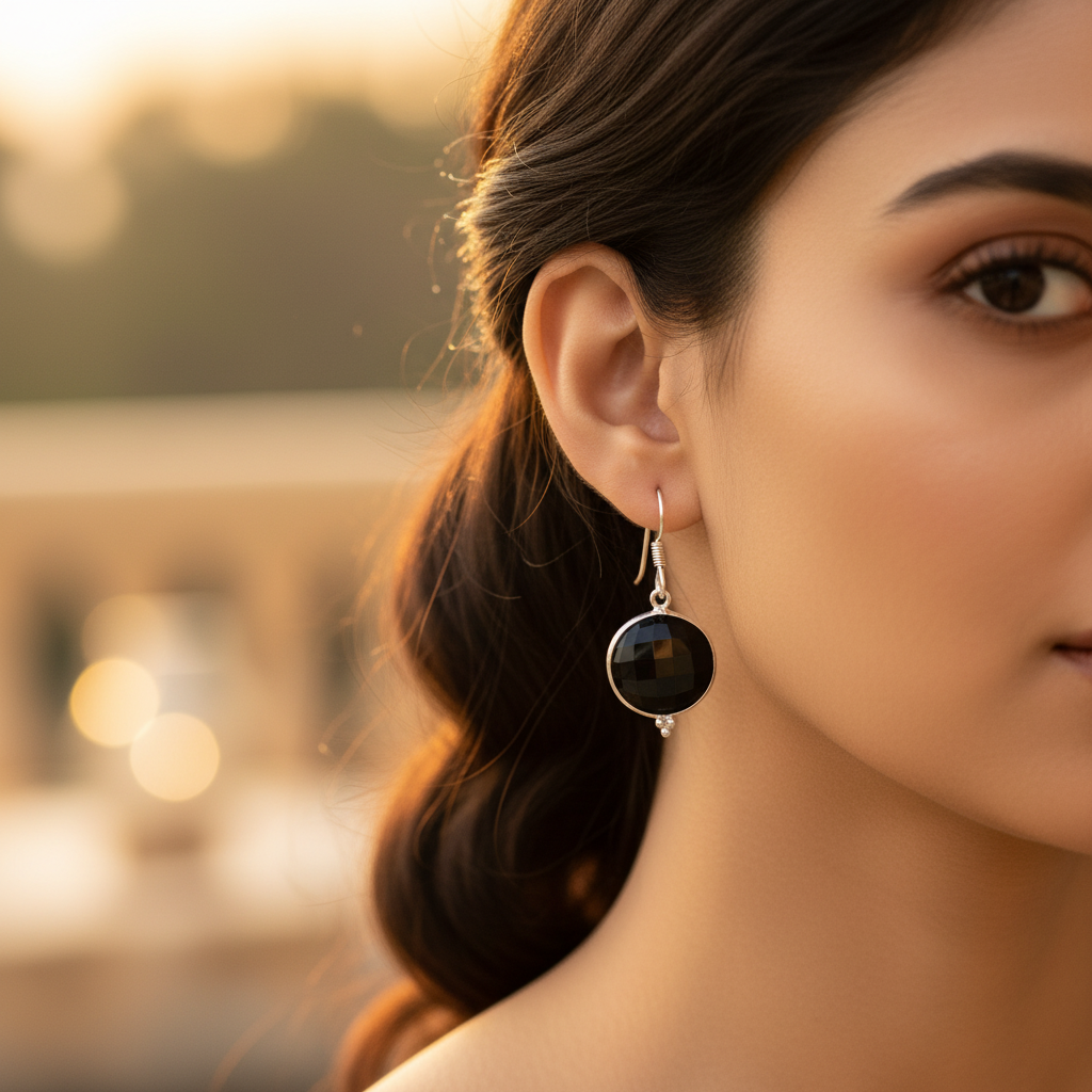 925 silver black onyx drop earrings for women | gift jewelry