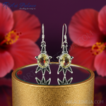 将图像加载到图库查看器中， 925纯银黄水晶宝石耳环（女士款）| 礼品首饰
