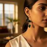 Load image into Gallery viewer, 925 Silver Green Onyx Drop Earrings for Women | Gift Jewelry
