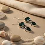 Load image into Gallery viewer, 925 Silver Green Onyx Drop Earrings for Women | Gift Jewelry
