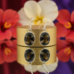 Load image into Gallery viewer, Pendientes colgantes de cuarzo ahumado en plata 925 para mujer | Regalo
