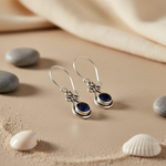 将图像加载到图库查看器中， 925 Sterling Silver Sapphire Drop Earrings for Women | Gift
