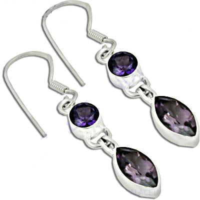 925 silver amethyst drop earrings | women's jewelry gift