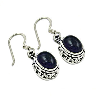 925 Silver Blue Stone Drop Earrings for Women | Gift Jewelry