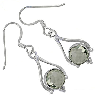 925 Silver Green Amethyst Earrings for Women | Dangle Jewelry