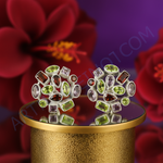 Load image into Gallery viewer, Pendientes de plata con piedras preciosas | Peridoto, amatista y granate | Para mujer
