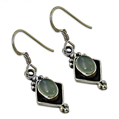 925 Silver Chalcedony Drop Earrings for Women | Daily Wear Gift
