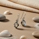 将图像加载到图库查看器中， 925 Silver Moonstone Drop Earrings for Women | Dangle Earrings

