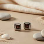 将图像加载到图库查看器中， 925 Silver Garnet Stud Earrings for Women | Gemstone Jewelry
