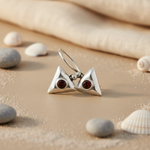 将图像加载到图库查看器中， 925 Silver Garnet Triangle Earrings for Women | Daily Wear
