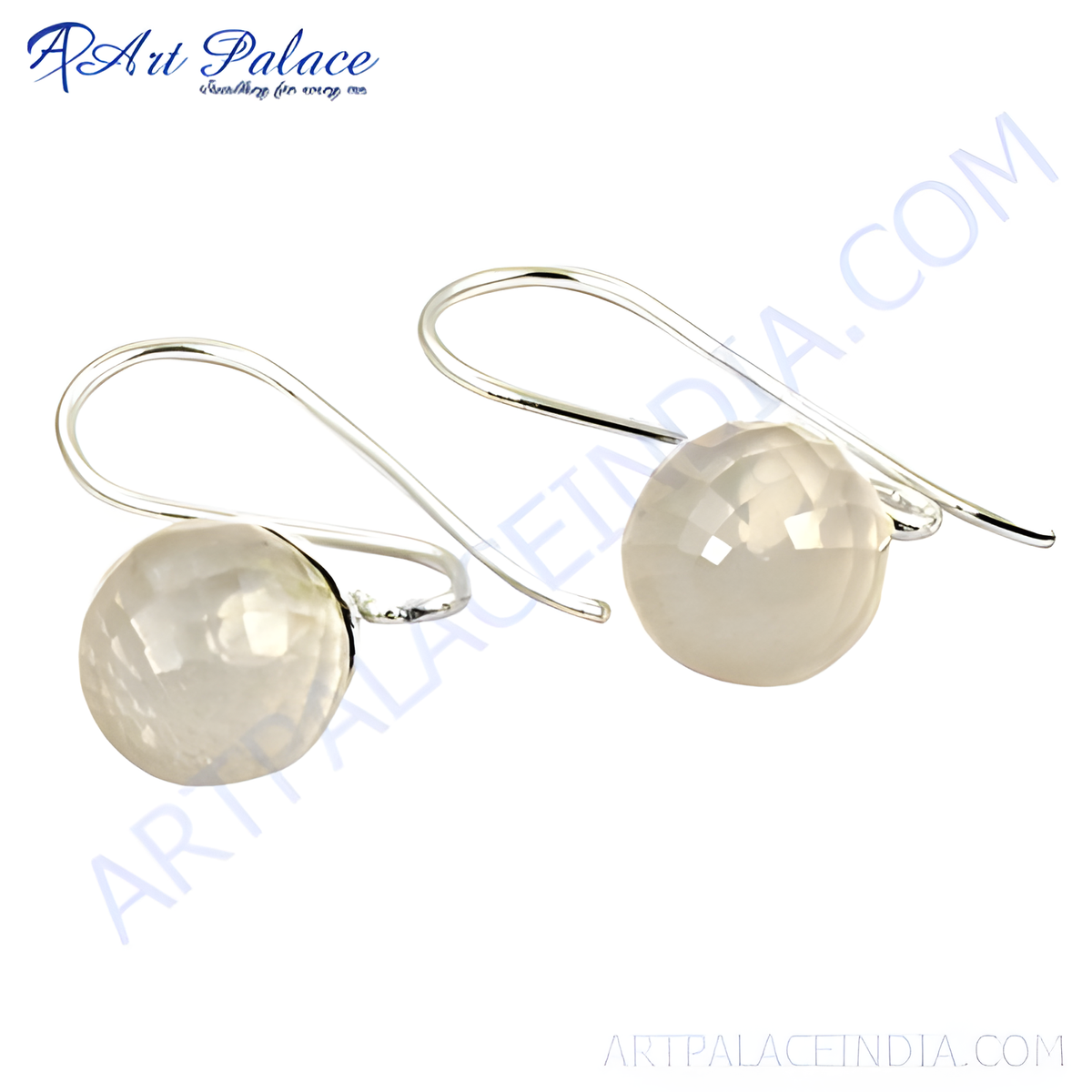 925 sterling silver dangle earrings with faceted clear crystal gemstones, perfect for women