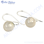 Load image into Gallery viewer, 925 sterling silver dangle earrings with faceted clear crystal gemstones, perfect for women.
