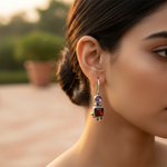 Load image into Gallery viewer, 925 Silver Garnet &amp; Amethyst Drop Earrings for Women
