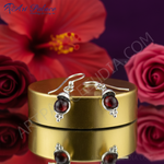 Load image into Gallery viewer, 925 Silver Garnet Drop Earrings for Women | Gemstone Jewelry
