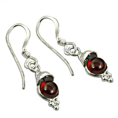 925 Silver Garnet Drop Earrings for Women | Gemstone Jewelry