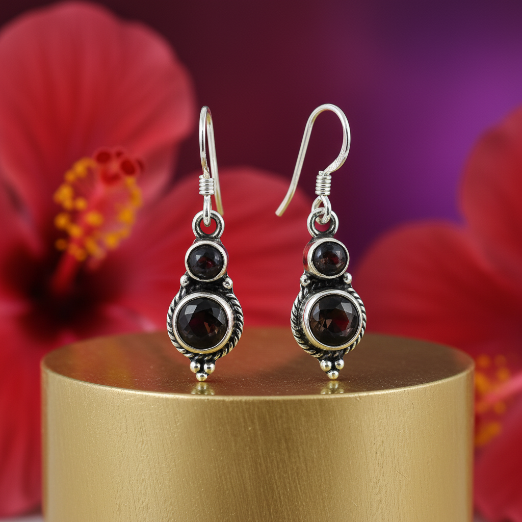 925 silver black onyx dangle earrings for women | gemstone jewelry