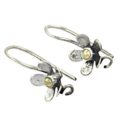 925 silver flower drop earrings with pearl | women's jewelry