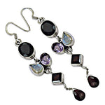 Load image into Gallery viewer, 925 Silver Multi-Gemstone Dangle Earrings for Women | Gift
