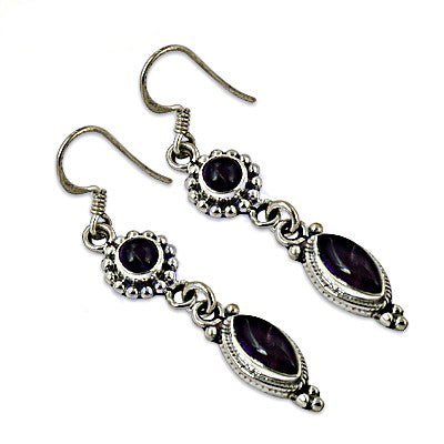 925 Silver Amethyst Drop Earrings for Women | Dangle Earrings