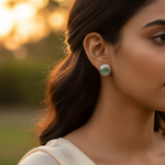 Load image into Gallery viewer, 925 Silver Emerald Stud Earrings for Women | Daily Wear
