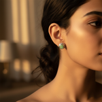 Load image into Gallery viewer, 925 Silver Emerald Stud Earrings for Women | Daily Wear
