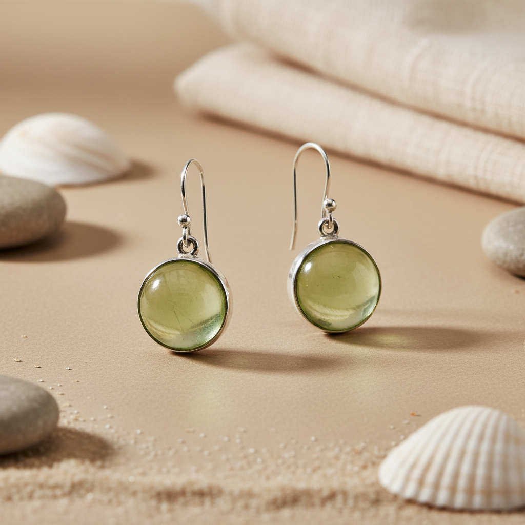 925 Silver Peridot Earrings | Green Gemstone Drop Earrings for Women