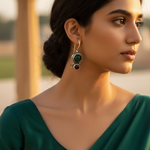 Load image into Gallery viewer, 925 Silver Green &amp; Red Gemstone Earrings for Women
