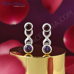 Load image into Gallery viewer, Pendientes colgantes de granate y amatista en plata 925 para mujer
