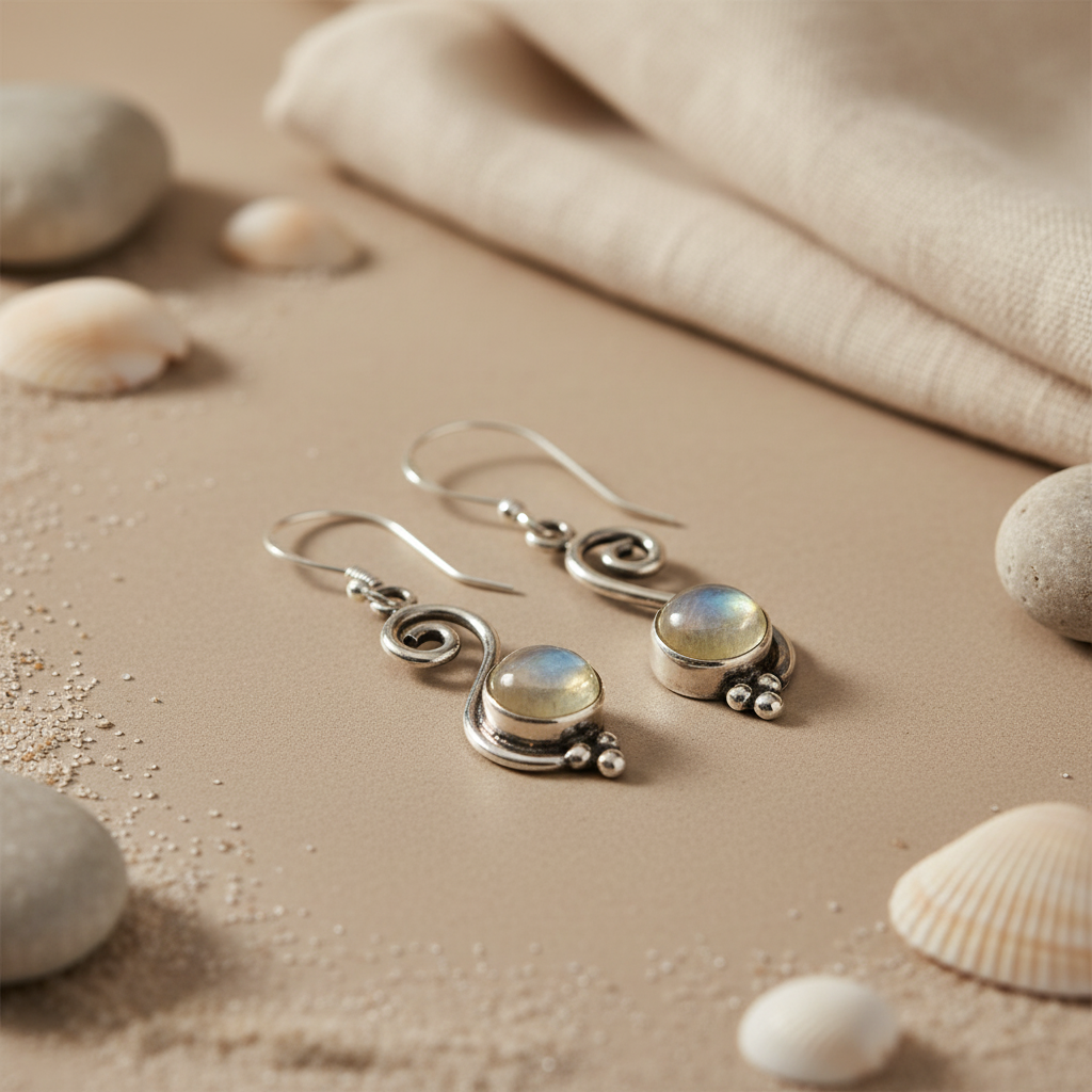 925 Silver Moonstone Dangle Earrings for Women | Gift
