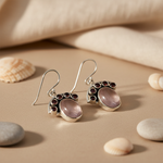 Load image into Gallery viewer, 925 Silver Rose Quartz &amp; Garnet Earrings | Women's Jewelry
