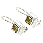 Load image into Gallery viewer, 925 Silver Citrine Square Drop Earrings | Women's Jewelry Gift
