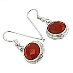 将图像加载到图库查看器中， 925 Silver Carnelian Earrings for Women | Gemstone Jewelry
