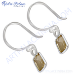将图像加载到图库查看器中， Sterling silver drop earrings featuring citrine gemstones. These earrings are for women, suitable as a gift
